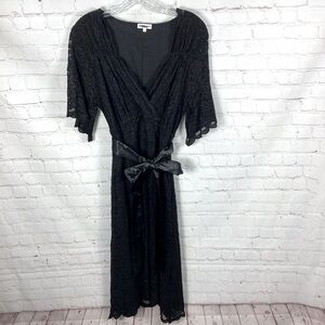 Kiyonna Black Lace Maxi Dress Women’s Size 1X Wedding Cocktail Dress Whimsy Goth
